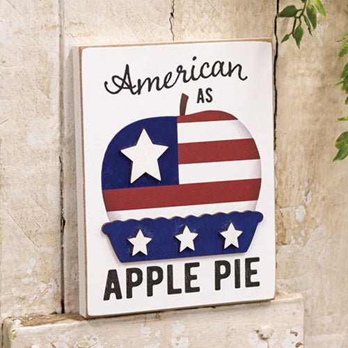American as Apple Pie Block Sign