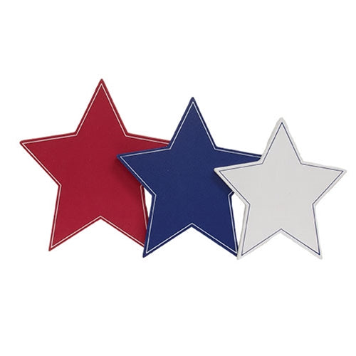 Set of 3 Wooden Americana Star Accents