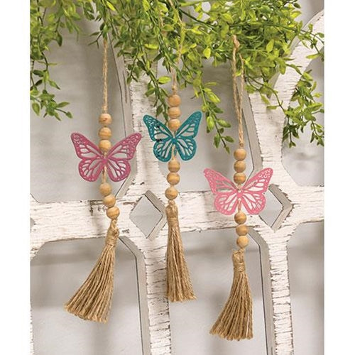 Beaded Metal Butterfly Ornament