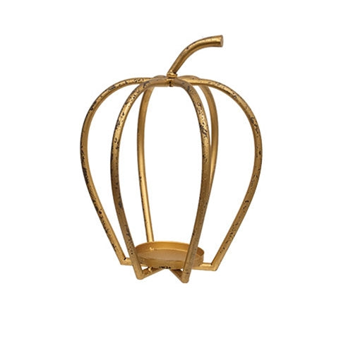 Distressed Golden Pumpkin Open Air Lantern