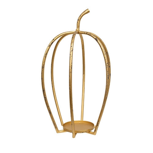 Distressed Golden Pumpkin Open Air Lantern