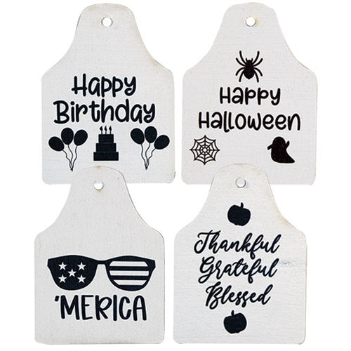 Welcome Highland Cow Sign w/ Seasonal Ear Tags