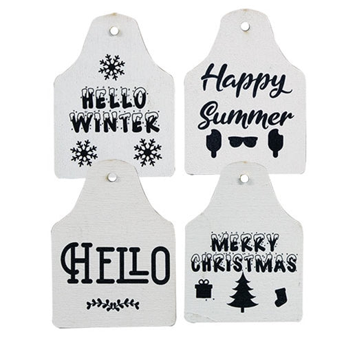 Welcome Highland Cow Sign w/ Seasonal Ear Tags