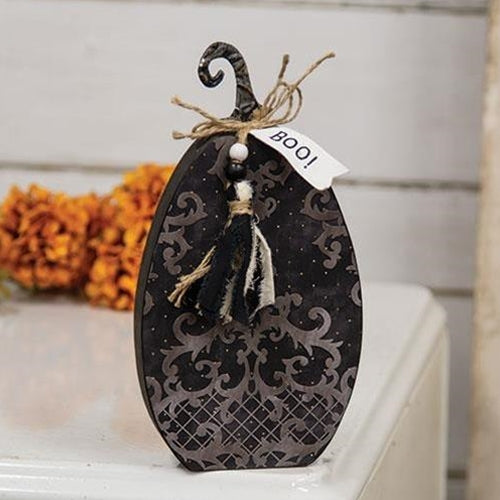 Halloween Boo Damask Pumpkin Sitter