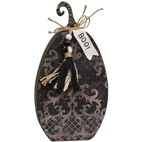 Halloween Boo Damask Pumpkin Sitter