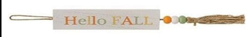 Harvest Multi Color Beaded Wood Tag w/ Tassel