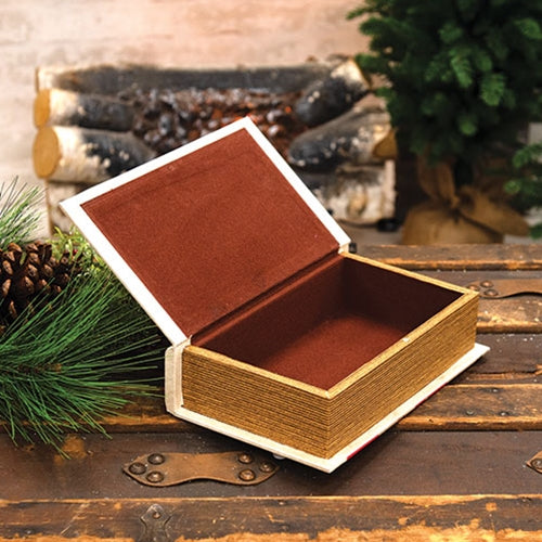 Vintage Christmas Postage Stamps Canvas Book Box