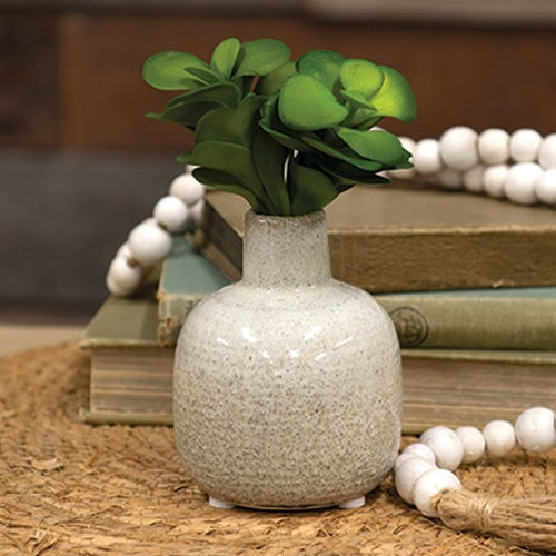 White Narrow Neck Porcelain Jar