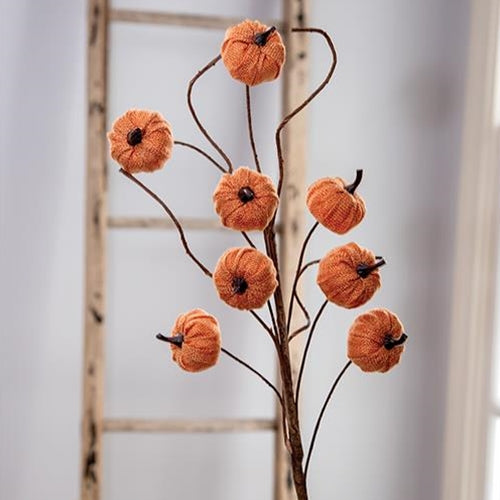 Orange Burlap Pumpkin Pick