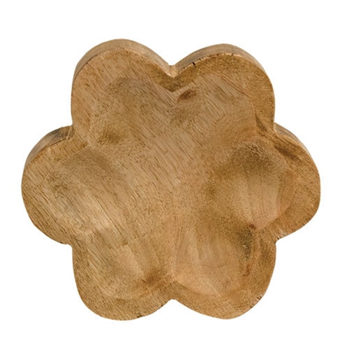 Carved Look Wooden Daisy Tray