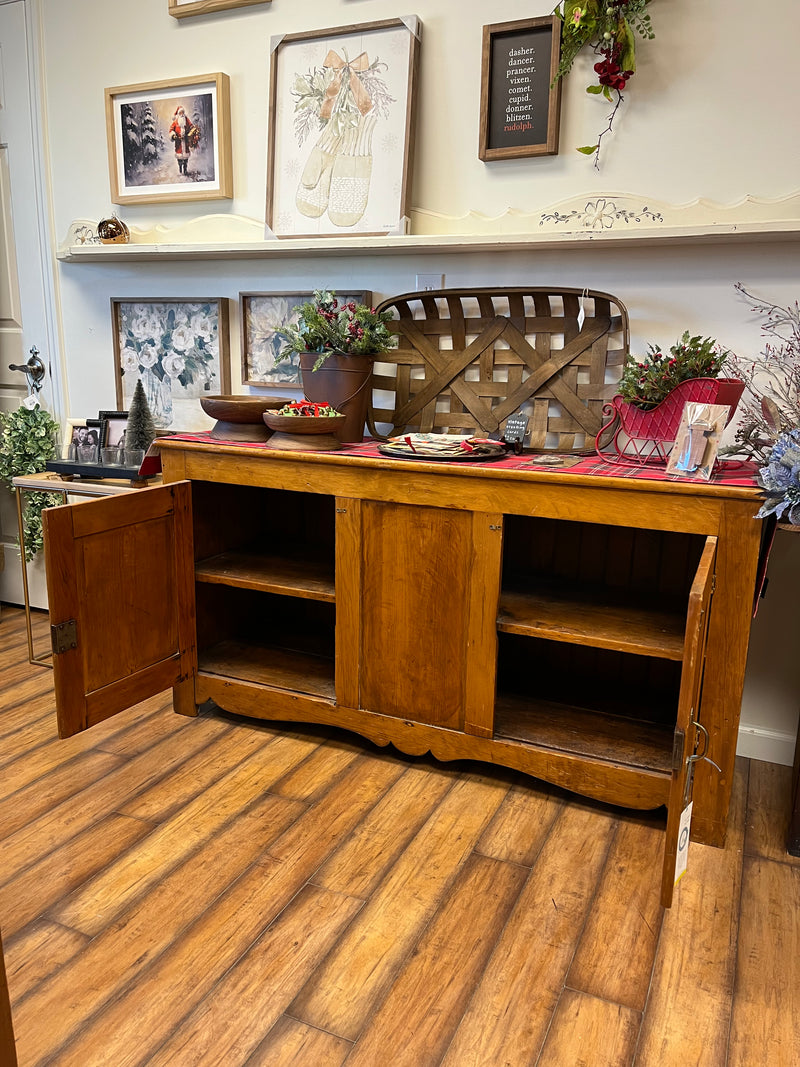 Old Wood Console Cabinet