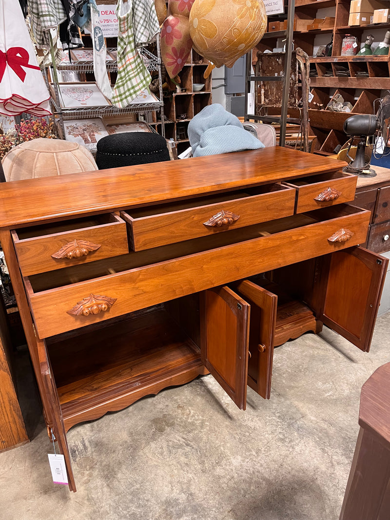 Solid Cherry Buffet w/ Carved Handles