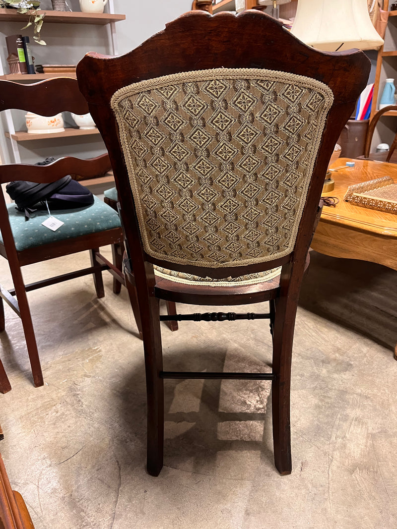 Vintage Cushioned Carved Chair
