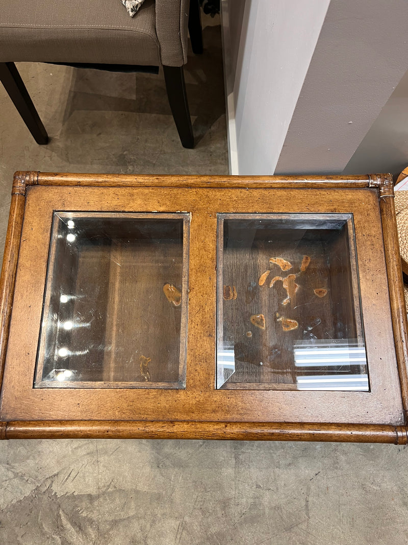 Rattan and Wood Chest