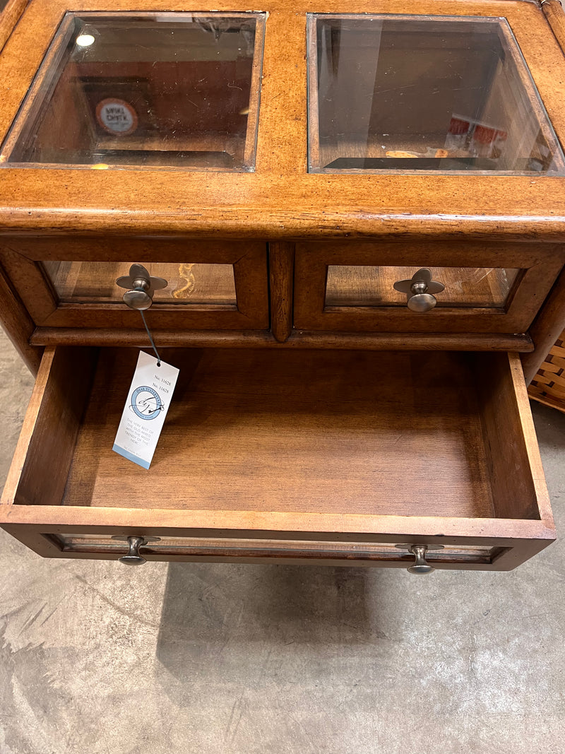 Rattan and Wood Chest