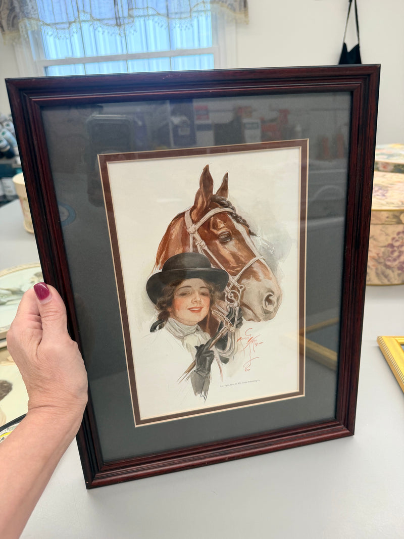 Framed Fisher Artwork - "A Thoroughbred"