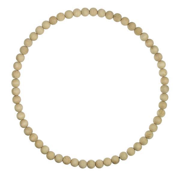 17.75"DIA WOOD BEAD WREATH W/25MM BEADS
