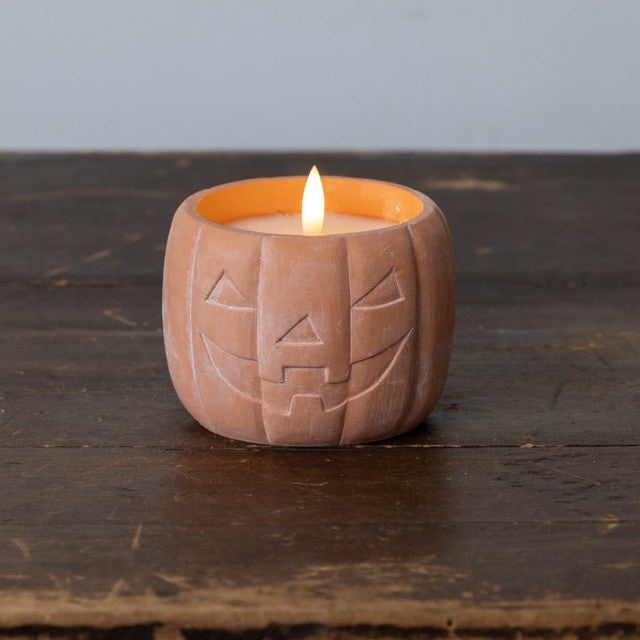 Orange Jack-O-Lantern 3D Flame Candle