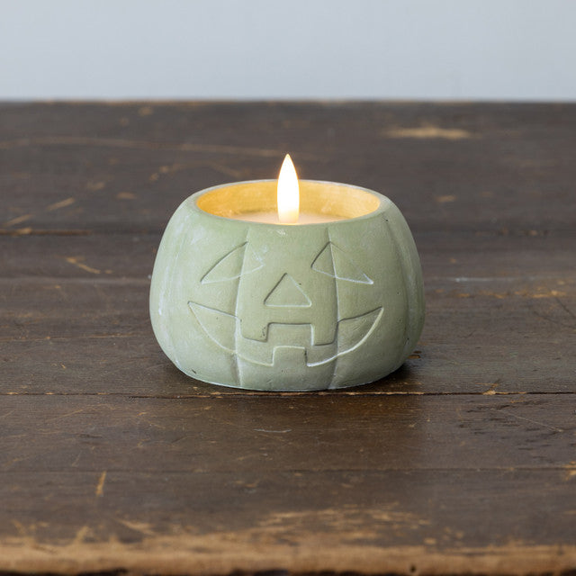 Green Jack-O-Lantern 3D Flame Candle