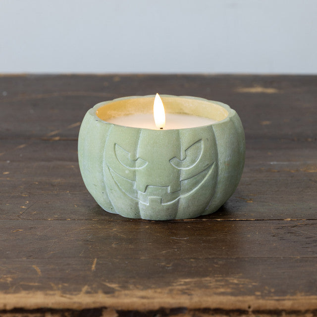 Green Jack-O-Lantern 3D Flame Candle