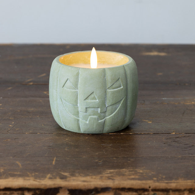 Green Jack-O-Lantern 3D Flame Candle