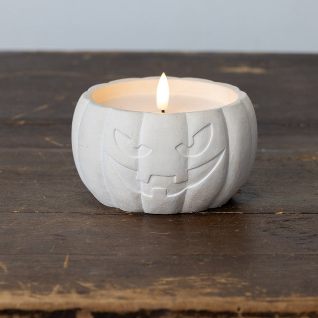 Cream Jack-O-Lantern 3D Flame Candle