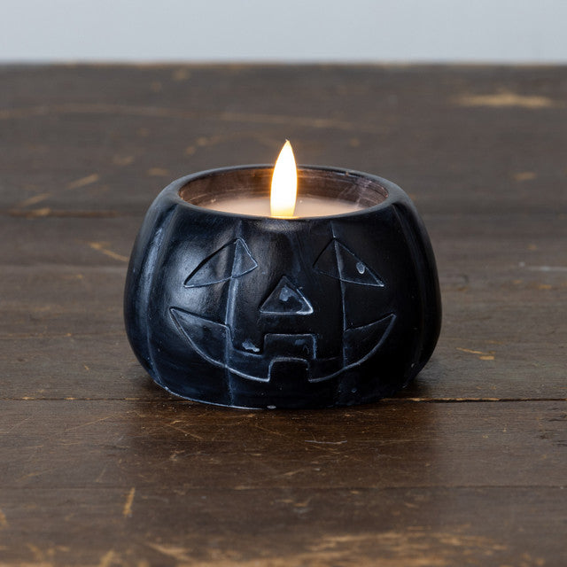 Black Jack-O-Lantern 3D Flame Candle