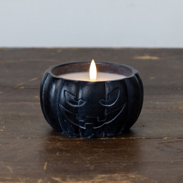 Black Jack-O-Lantern 3D Flame Candle