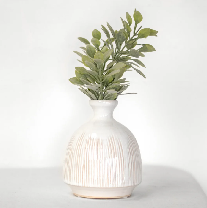 White Stripe Vase