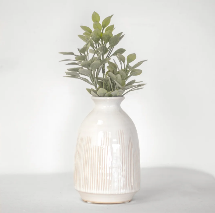 White Stripe Vase