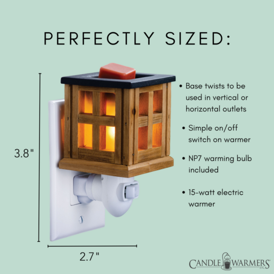 Pluggable Wax Warmer - Wood Lantern