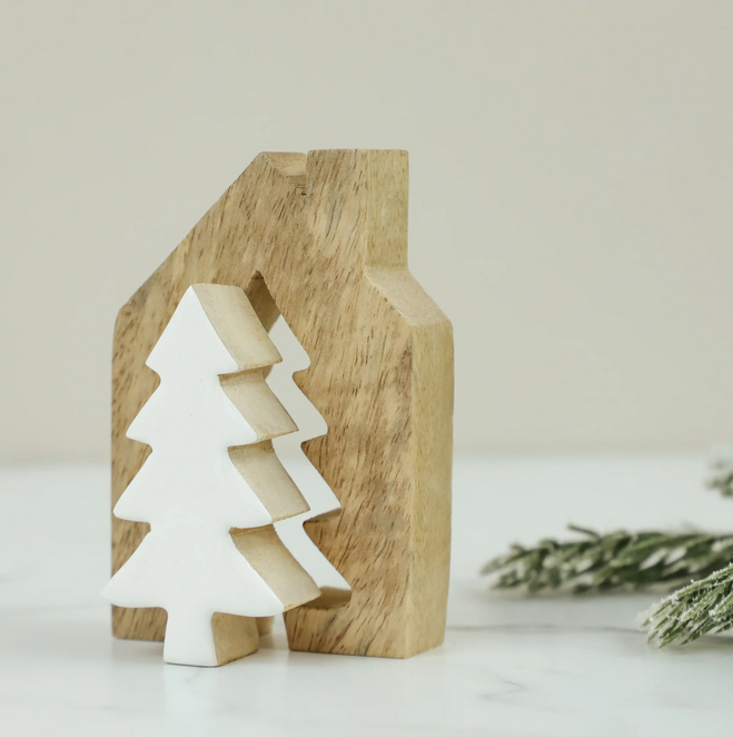 Wood House w/ Inner Cut Tree