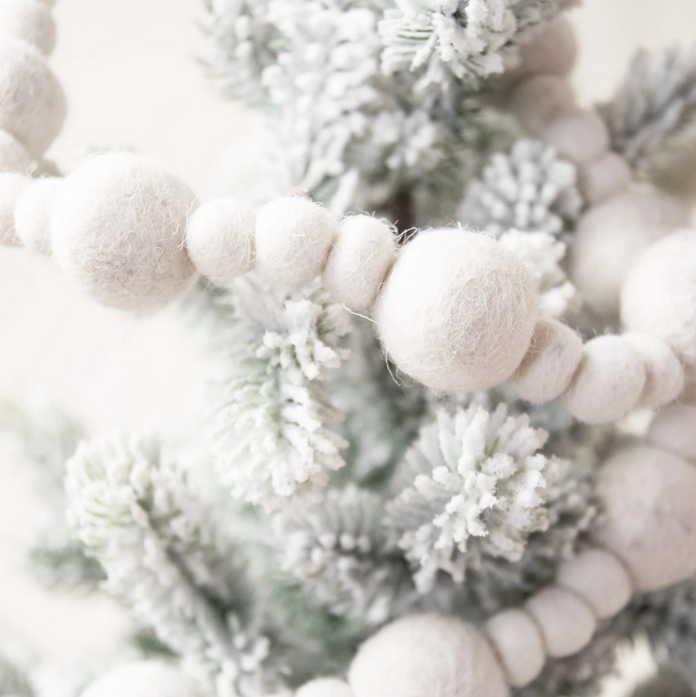 Ivory Felt Pom Pom Garland
