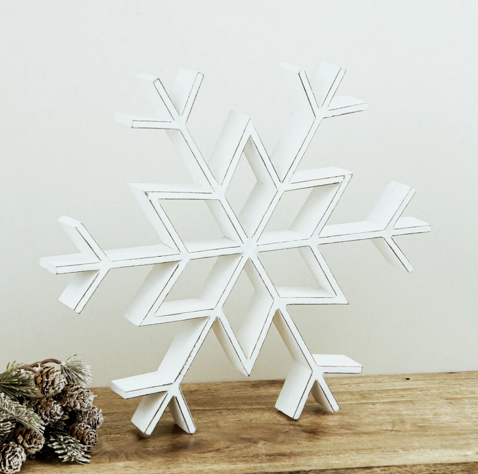 Whitewash Wood Snowflake