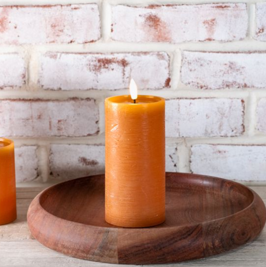 6" Orange LED Pillar Candle