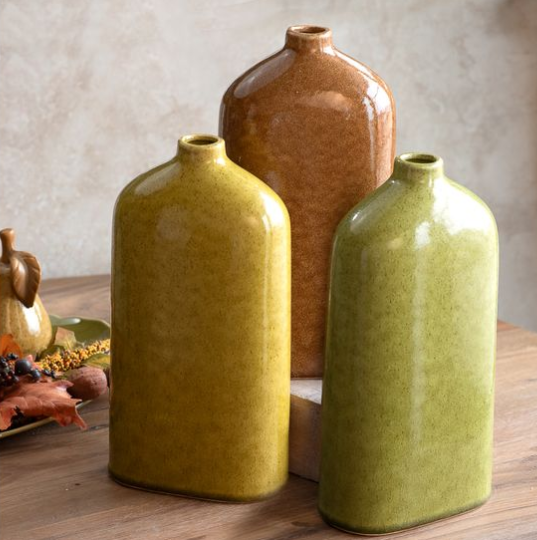 12" Autumn Color Ceramic Vase