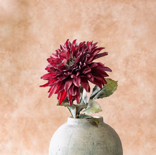 27" Burgundy Dahlia Branch