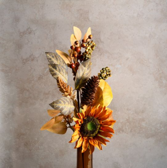 Orange Sunflower Autumn Pick
