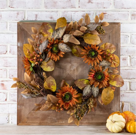 24" Orange Sunflower Wreath