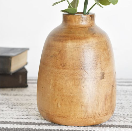 7.05" WOOD VASE