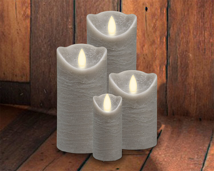 Distressed Gray LED Candle