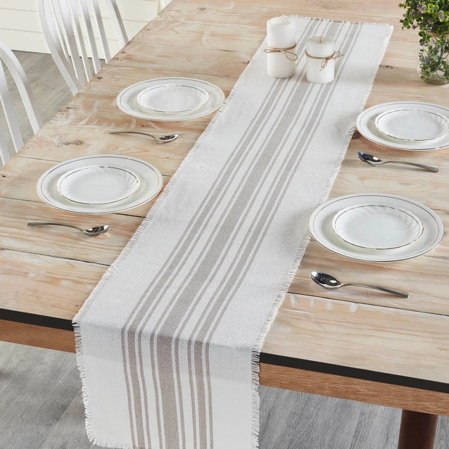 Antique White / Grey Stripe Indoor/Outdoor Runner