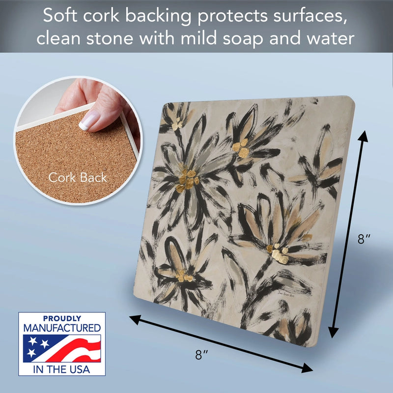 Ceramic Stone Trivet - Flower Fresco