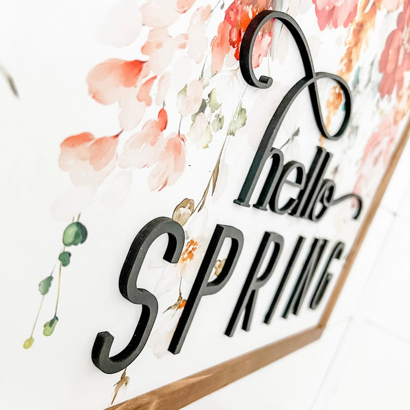 Hello Spring Floral Sign