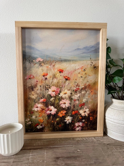 17x25 Pink Summer Vintage Framed Wall Decor