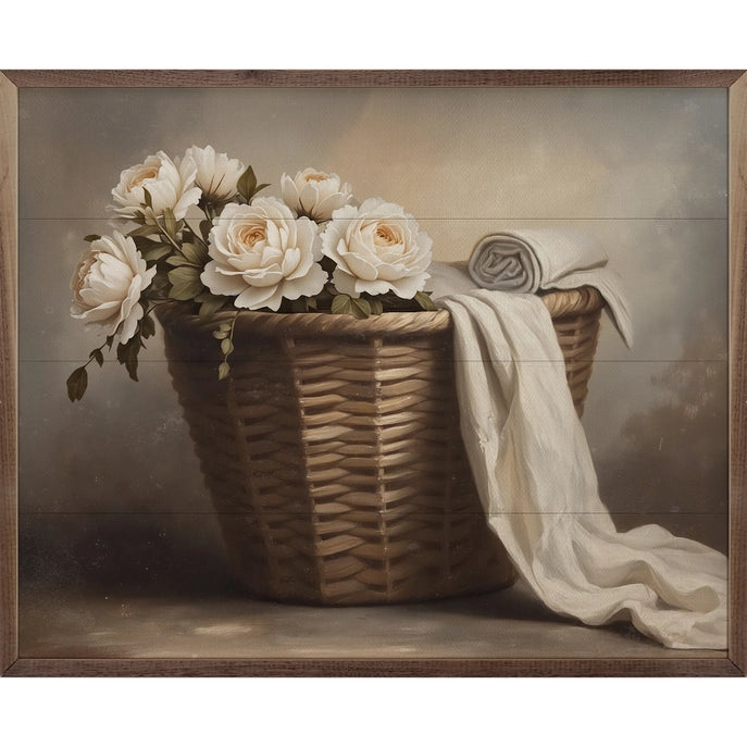 20x16 Fresh Laundry Basket Framed Art