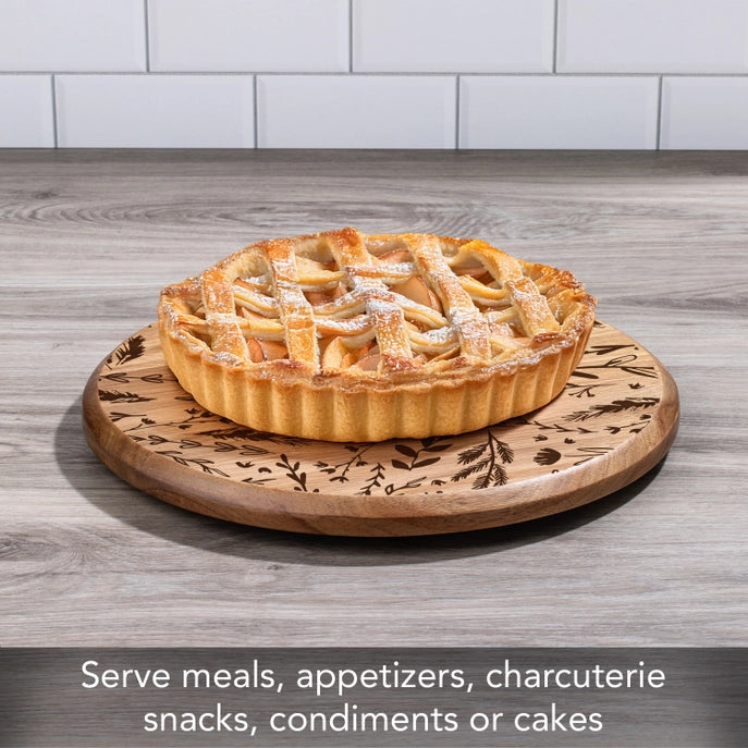 Round Acacia Wood Lazy Susan