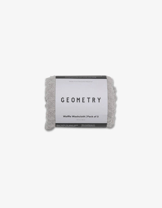 Geometry Waffle Wash Cloth Set  - STONE