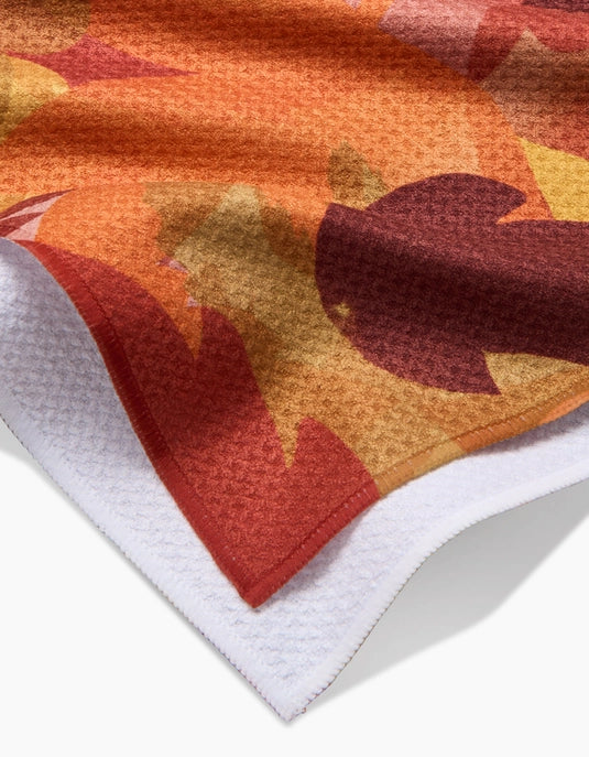 Geometry Tea Towel - Watercolor Fallen Leaves