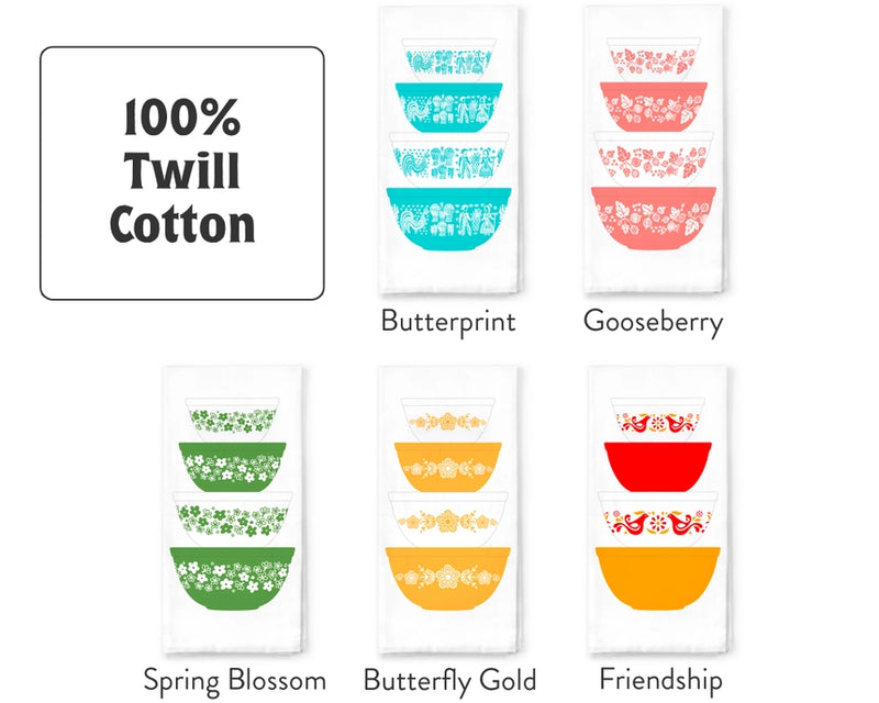 Vintage Pyrex Bowl Tea Towel